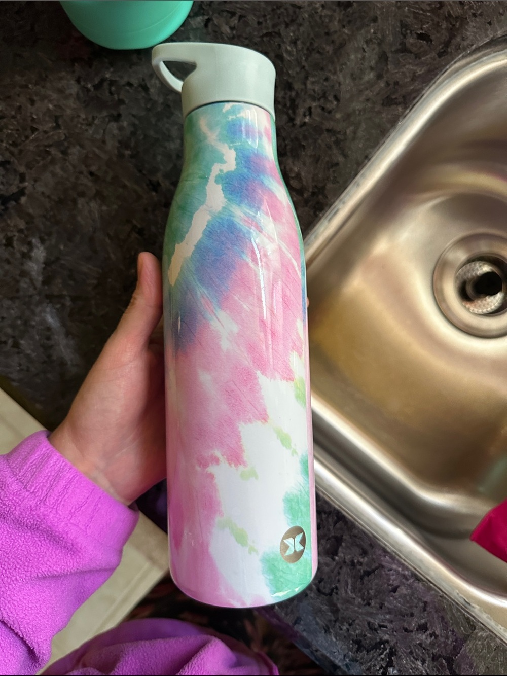 RBX Tie-Dye Stainless Water Bottle in Pink, Green, Blue